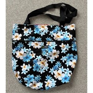 Nani Island Made in Hawaii Large Reversible Floral Beach Tote Bag Zip Pockets